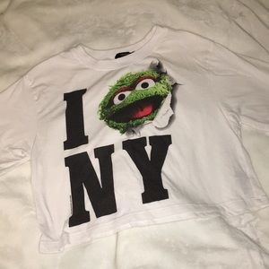 White cropped I love NY shirt